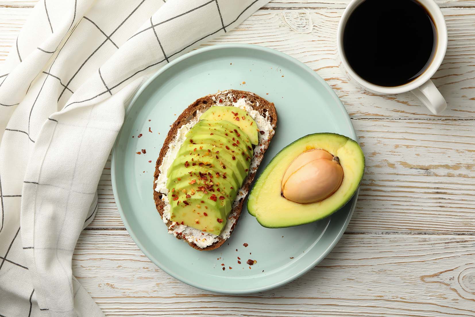 Avocado toast and coffee